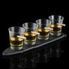 Bullet Shot Glasses with Slate Tray  - Set of 4
