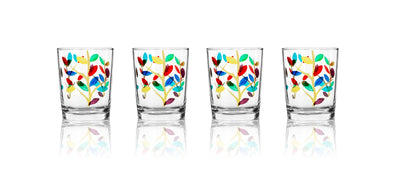 Colorful Tequila Shot Glasses Set Of 4, Large Colored Shot Glasses, Hand Painted Small Glass, Drinking Gift For Men and Women, 3oz