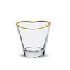 Heart Shaped Shot Glasses with Gold Rim 4 Pack, Korean Soju Shot Glasses, Clear Heart Shot Glass Set for Soju Whiskey Vodka Espresso Liquor, Drinking Gift for Men and Women, 2oz