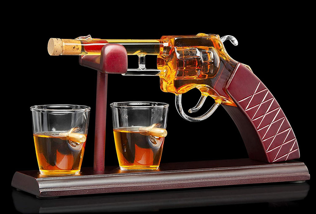 Gun Whiskey Decanter Set, 100ml The Diamond Glassware